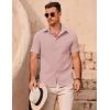 imageCOOFANDY Mens Casual Button Down Shirts Short Sleeve Summer Beach Vacation ShirtsLight Pink