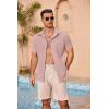 imageCOOFANDY Mens Casual Button Down Shirts Short Sleeve Summer Beach Vacation ShirtsLight Pink