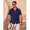imageCOOFANDY Mens Casual Button Down Shirts Short Sleeve Summer Beach Vacation ShirtsNavy Blue