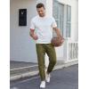 imageCOOFANDY Mens Casual Joggers Pants Cotton Elastic Waist Drawstring Chino Pants Hiking Outdoor Track SweatpantsArmy Green