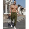 imageCOOFANDY Mens Casual Joggers Pants Cotton Elastic Waist Drawstring Chino Pants Hiking Outdoor Track SweatpantsArmy Green