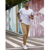 imageCOOFANDY Mens Casual Joggers Pants Cotton Elastic Waist Drawstring Chino Pants Hiking Outdoor Track SweatpantsKhaki