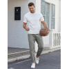 imageCOOFANDY Mens Casual Joggers Pants Cotton Elastic Waist Drawstring Chino Pants Hiking Outdoor Track SweatpantsLight Grey