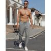 imageCOOFANDY Mens Casual Joggers Pants Cotton Elastic Waist Drawstring Chino Pants Hiking Outdoor Track SweatpantsLight Grey