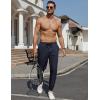 imageCOOFANDY Mens Casual Joggers Pants Cotton Elastic Waist Drawstring Chino Pants Hiking Outdoor Track SweatpantsNavy Blue