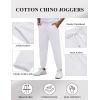 imageCOOFANDY Mens Casual Joggers Pants Cotton Elastic Waist Drawstring Chino Pants Hiking Outdoor Track SweatpantsWhite