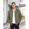 imageCOOFANDY Mens Casual Lightweight Jacket Baseball Letterman Snap Button JacketArmy Green