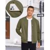 imageCOOFANDY Mens Casual Lightweight Jacket Baseball Letterman Snap Button JacketArmy Green