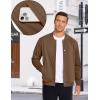 imageCOOFANDY Mens Casual Lightweight Jacket Baseball Letterman Snap Button JacketBrown