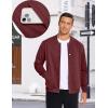 imageCOOFANDY Mens Casual Lightweight Jacket Baseball Letterman Snap Button JacketDark Red