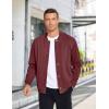 imageCOOFANDY Mens Casual Lightweight Jacket Baseball Letterman Snap Button JacketDark Red