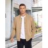 imageCOOFANDY Mens Casual Lightweight Jacket Baseball Letterman Snap Button JacketKhaki