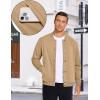 imageCOOFANDY Mens Casual Lightweight Jacket Baseball Letterman Snap Button JacketKhaki