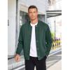 imageCOOFANDY Mens Casual Lightweight Jacket Baseball Letterman Snap Button JacketLake Green
