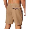 imageCOOFANDY Mens Casual Shorts 5quot Elastic Drawstring Shorts Summer Beach Athletic ShortsLight Brown