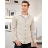 imageCOOFANDY Mens Corduroy Shirt Casual Shacket Long Sleeve Button Down Lightweight JacketLight Khaki