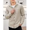 imageCOOFANDY Mens Corduroy Shirt Casual Shacket Long Sleeve Button Down Lightweight JacketMoon Grey