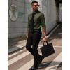 imageCOOFANDY Mens Dress Shirts Long Sleeve Button Down Formal Shirt Regular Fit Solid Business Casual ShirtsArmy Green