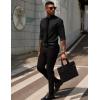 imageCOOFANDY Mens Dress Shirts Long Sleeve Button Down Formal Shirt Regular Fit Solid Business Casual ShirtsBlack