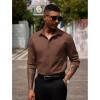 imageCOOFANDY Mens Dress Shirts Long Sleeve Button Down Formal Shirt Regular Fit Solid Business Casual ShirtsBrown