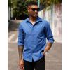 imageCOOFANDY Mens Dress Shirts Long Sleeve Button Down Formal Shirt Regular Fit Solid Business Casual ShirtsDark Blue
