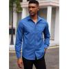 imageCOOFANDY Mens Dress Shirts Long Sleeve Button Down Formal Shirt Regular Fit Solid Business Casual ShirtsDark Blue