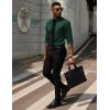 imageCOOFANDY Mens Dress Shirts Long Sleeve Button Down Formal Shirt Regular Fit Solid Business Casual ShirtsDark Green