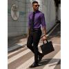 imageCOOFANDY Mens Dress Shirts Long Sleeve Button Down Formal Shirt Regular Fit Solid Business Casual ShirtsDark Purple