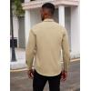 imageCOOFANDY Mens Dress Shirts Long Sleeve Button Down Formal Shirt Regular Fit Solid Business Casual ShirtsKhaki