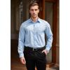 imageCOOFANDY Mens Dress Shirts Long Sleeve Button Down Formal Shirt Regular Fit Solid Business Casual ShirtsLight Blue