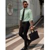 imageCOOFANDY Mens Dress Shirts Long Sleeve Button Down Formal Shirt Regular Fit Solid Business Casual ShirtsLight Green