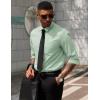 imageCOOFANDY Mens Dress Shirts Long Sleeve Button Down Formal Shirt Regular Fit Solid Business Casual ShirtsLight Green