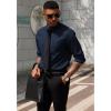 imageCOOFANDY Mens Dress Shirts Long Sleeve Button Down Formal Shirt Regular Fit Solid Business Casual ShirtsNavy Blue