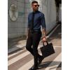 imageCOOFANDY Mens Dress Shirts Long Sleeve Button Down Formal Shirt Regular Fit Solid Business Casual ShirtsNavy Blue