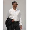 imageCOOFANDY Mens Dress Shirts Long Sleeve Button Down Formal Shirt Regular Fit Solid Business Casual ShirtsWhite