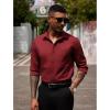 imageCOOFANDY Mens Dress Shirts Long Sleeve Button Down Formal Shirt Regular Fit Solid Business Casual ShirtsWine Red