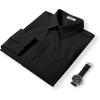 imageCOOFANDY Mens Dress Shirts Long Sleeve Wrinkle Free Shirt Textured Business Casual Button Down ShirtBlack