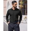 imageCOOFANDY Mens Dress Shirts Long Sleeve Wrinkle Free Shirt Textured Business Casual Button Down ShirtBlack