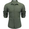 imageCOOFANDY Mens Dress Shirts Long Sleeve Wrinkle Free Shirt Textured Business Casual Button Down ShirtDark Army Green