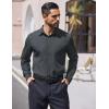 imageCOOFANDY Mens Dress Shirts Long Sleeve Wrinkle Free Shirt Textured Business Casual Button Down ShirtDark Grey