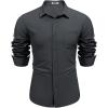 imageCOOFANDY Mens Dress Shirts Long Sleeve Wrinkle Free Shirt Textured Business Casual Button Down ShirtDark Grey