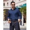 imageCOOFANDY Mens Dress Shirts Long Sleeve Wrinkle Free Shirt Textured Business Casual Button Down ShirtDeep Blue