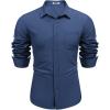 imageCOOFANDY Mens Dress Shirts Long Sleeve Wrinkle Free Shirt Textured Business Casual Button Down ShirtDeep Blue
