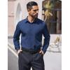 imageCOOFANDY Mens Dress Shirts Long Sleeve Wrinkle Free Shirt Textured Business Casual Button Down ShirtDeep Blue