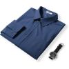 imageCOOFANDY Mens Dress Shirts Long Sleeve Wrinkle Free Shirt Textured Business Casual Button Down ShirtDeep Blue