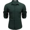 imageCOOFANDY Mens Dress Shirts Long Sleeve Wrinkle Free Shirt Textured Business Casual Button Down ShirtLake Green