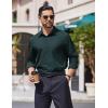 imageCOOFANDY Mens Dress Shirts Long Sleeve Wrinkle Free Shirt Textured Business Casual Button Down ShirtLake Green