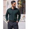 imageCOOFANDY Mens Dress Shirts Long Sleeve Wrinkle Free Shirt Textured Business Casual Button Down ShirtLake Green