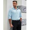 imageCOOFANDY Mens Dress Shirts Long Sleeve Wrinkle Free Shirt Textured Business Casual Button Down ShirtLight Blue