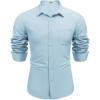 imageCOOFANDY Mens Dress Shirts Long Sleeve Wrinkle Free Shirt Textured Business Casual Button Down ShirtLight Blue